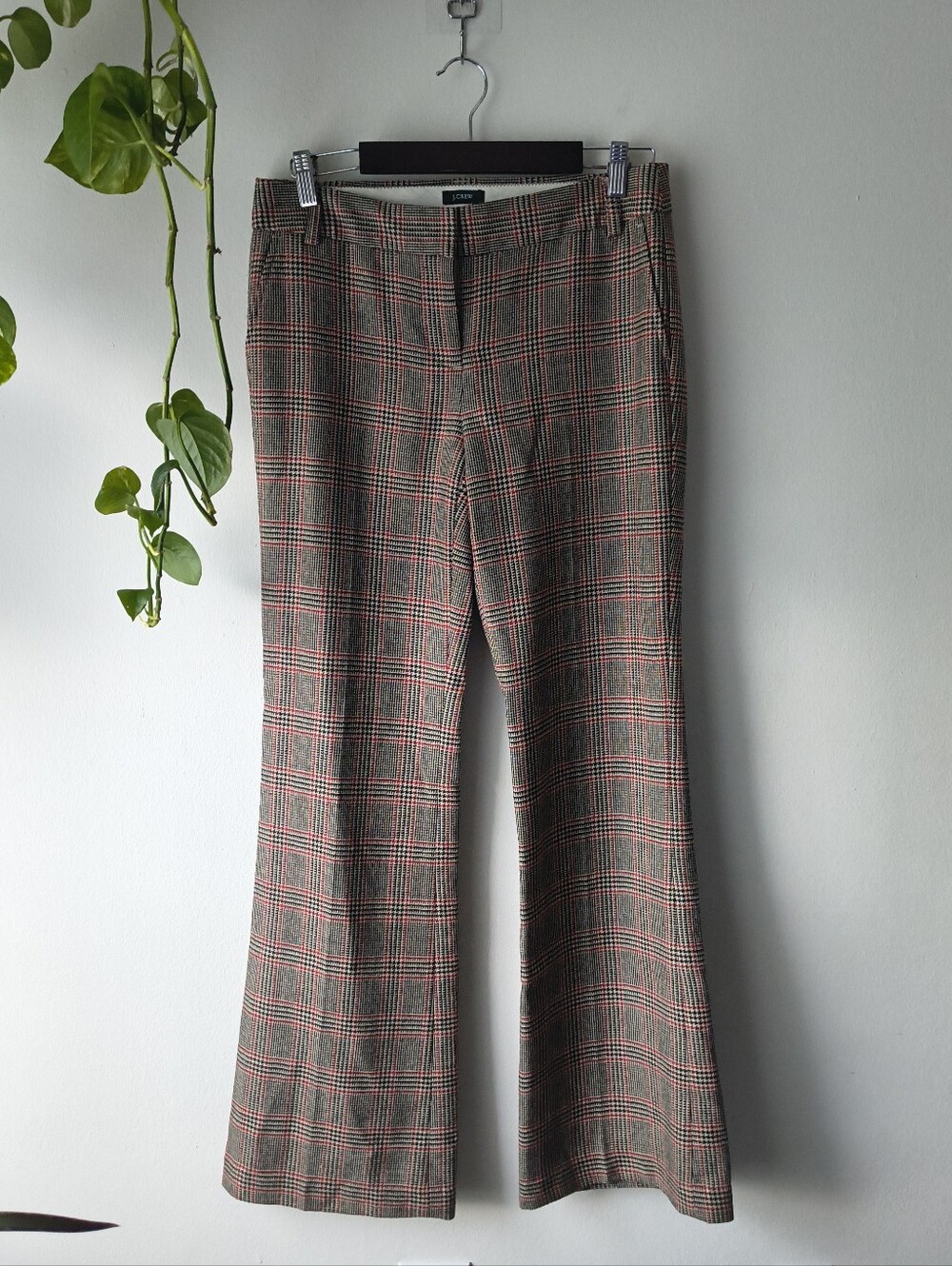 J.Crew Favorite Fit 100% Wool Plaid Tailored Pants Size 4